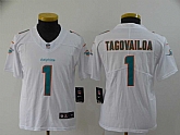 Youth Nike Dolphins 1 Tua Tagovailoa White 2020 NFL Draft First Round Pick Vapor Untouchable Limited Jersey